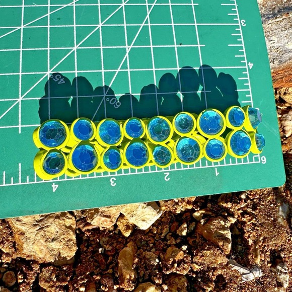 Unbranded Stretch Bracelet Womens OS Lime Green Blue Rhinestone Good Y2K Neon - Picture 3 of 11